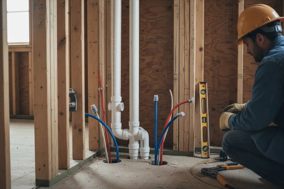 Drain and supply rough-in during Toilet Repair and Installation in Perrin